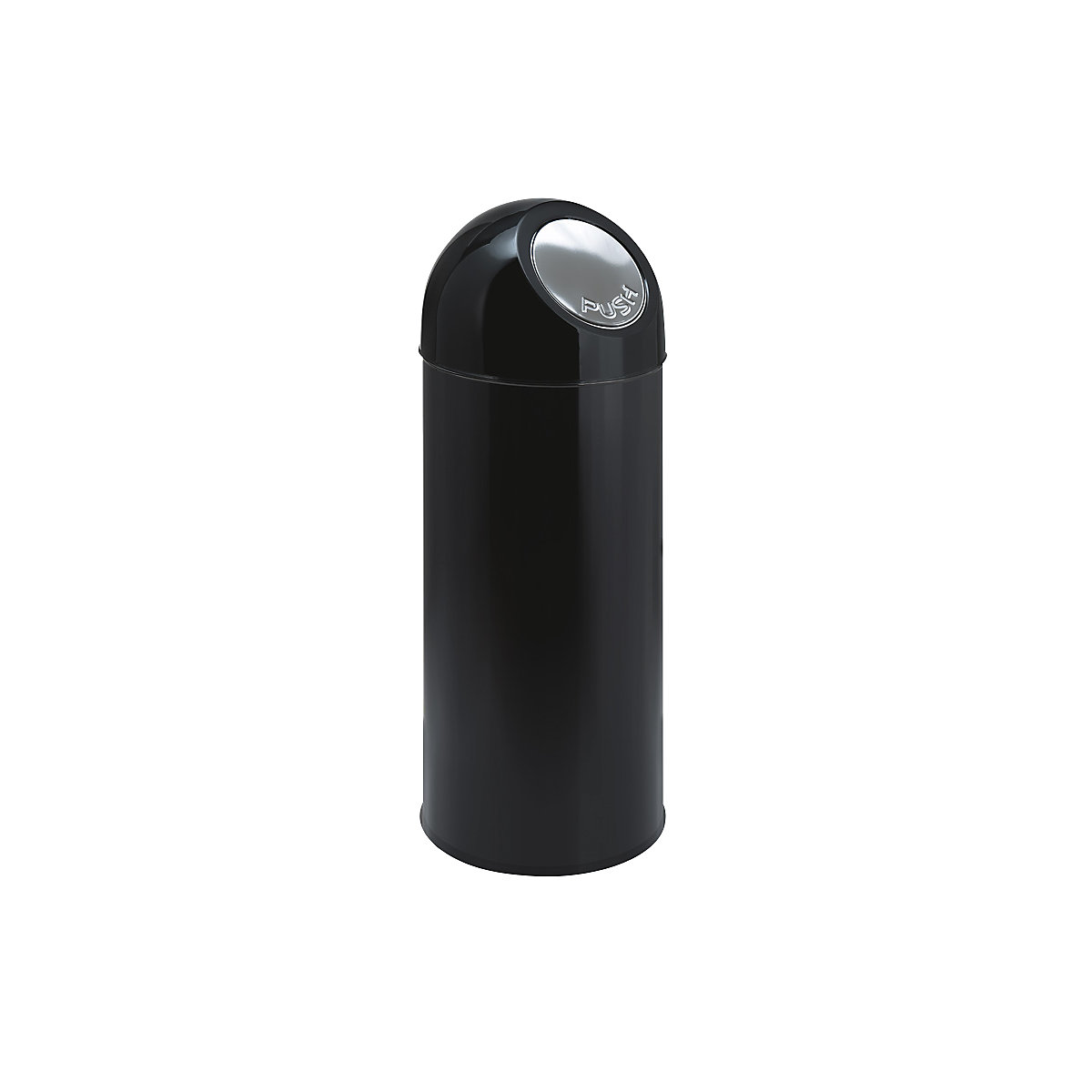 Push-Mülleimer, Volumen 55 l, verzinkter Innenbehälter, schwarz, ab 2 Stk