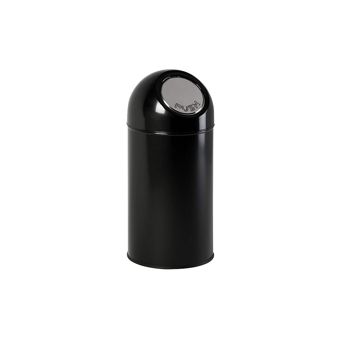 Push-Mülleimer, Volumen 40 l, verzinkter Innenbehälter, schwarz, ab 2 Stk