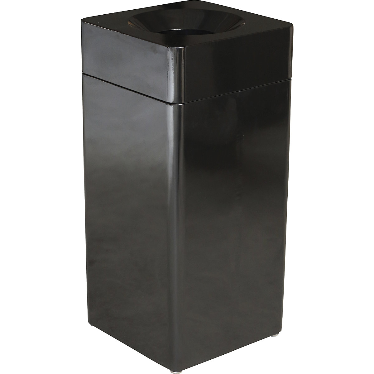 Abfallbehälter, quadratisch, Volumen 42 l, BxHxT 350 x 760 x 350 mm, schwarz