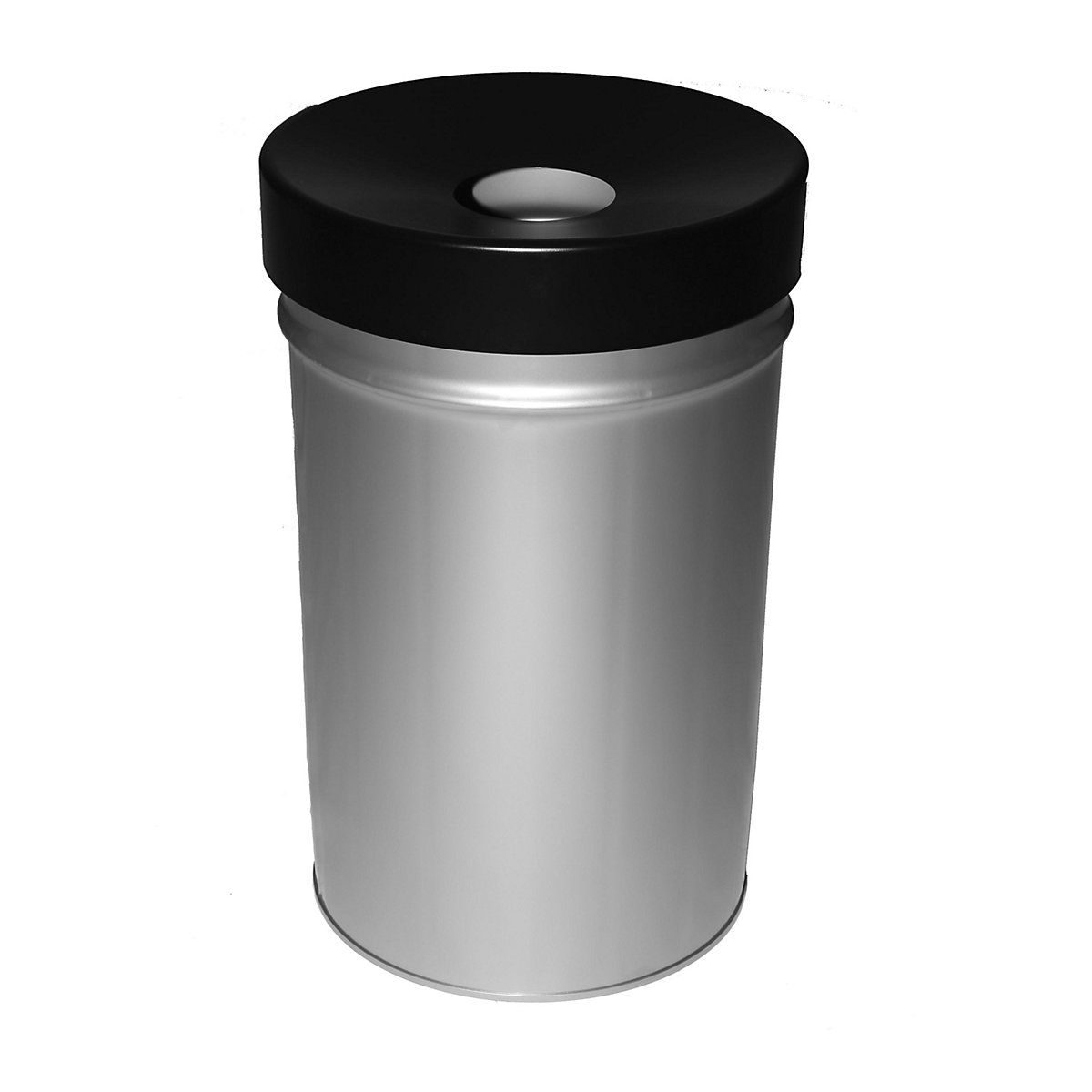 Abfallbehälter, selbstlöschend, Volumen 60 l, HxØ 630 x 392 mm, grau