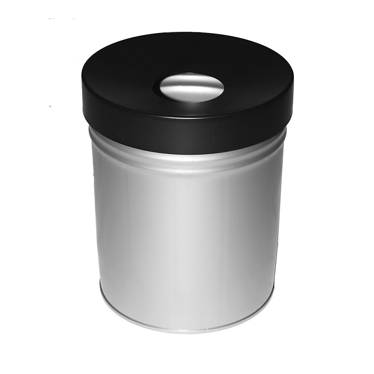 Abfallbehälter, selbstlöschend, Volumen 30 l, HxØ 415 x 344 mm, neusilber-2