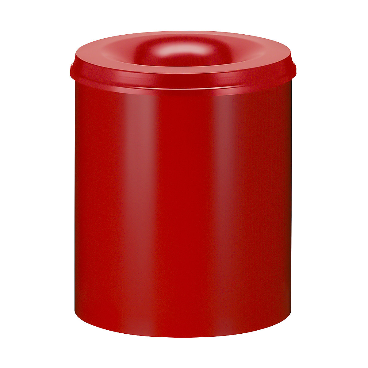 Papierkorb, selbstlöschend, Volumen 80 l, HxØ 540 x 465 mm, Korpus rot / Löschkopf rot