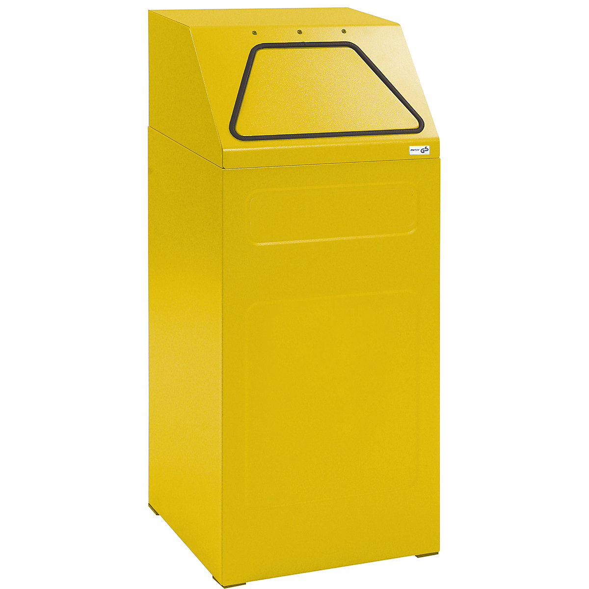 Wertstoffbehälter, Volumen 65 l, BxHxT 400 x 960 x 380 mm, Stahlblech, gelb RAL 1003