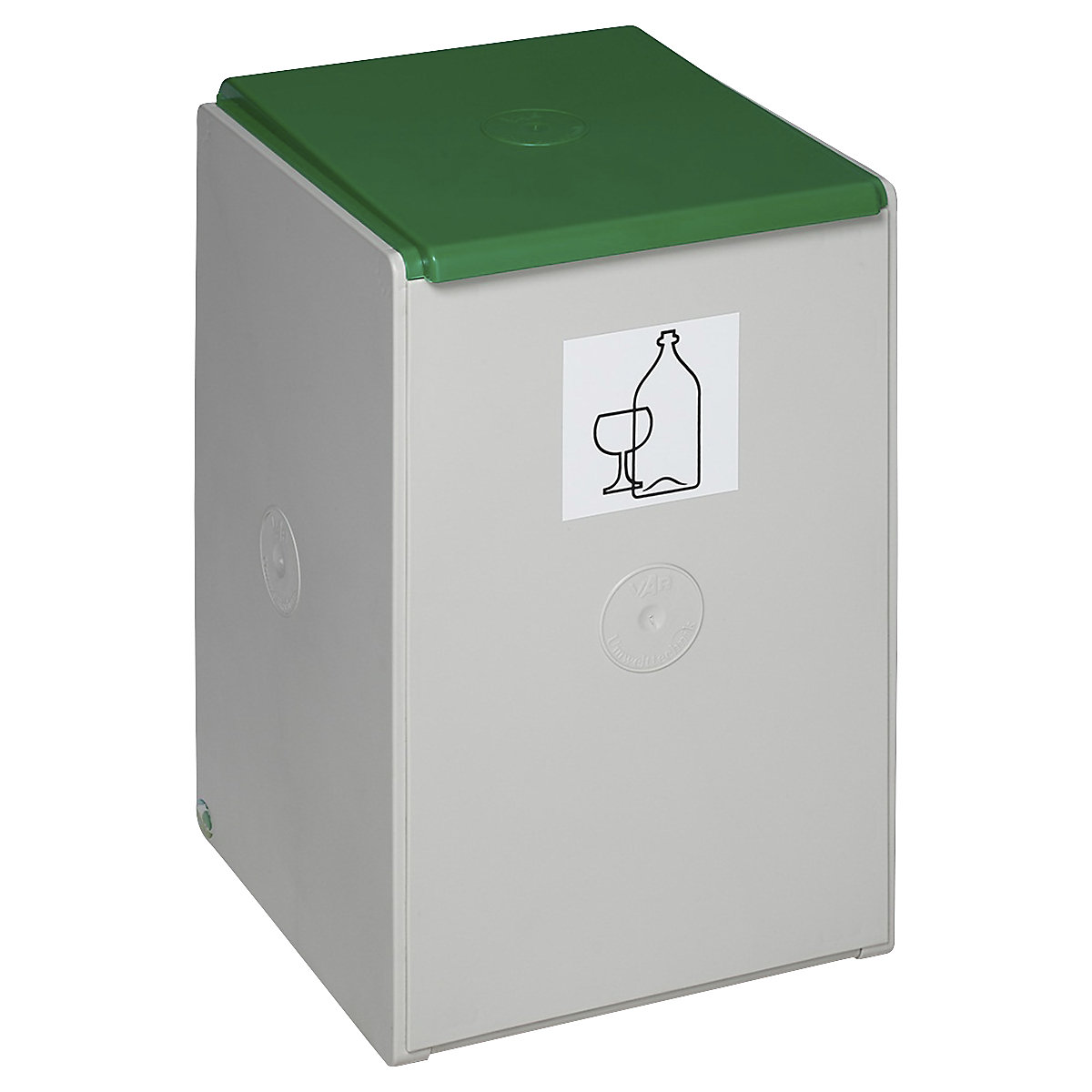 Wertstoffsammler aus Kunststoff VAR, Einzelbehälter mit 60 l Volumen, grün-7