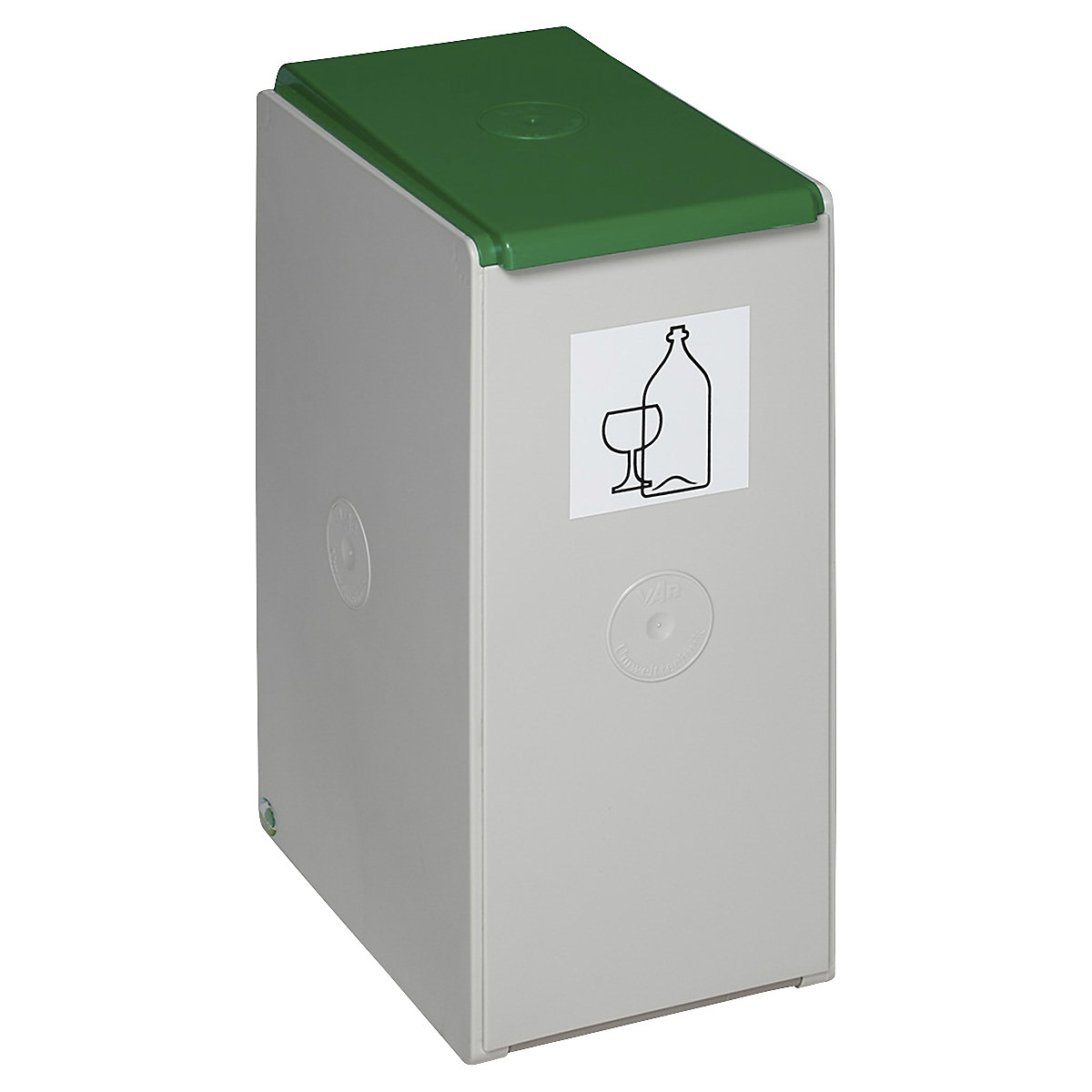 Wertstoffsammler aus Kunststoff VAR, Einzelbehälter mit 40 l Volumen, grün-7