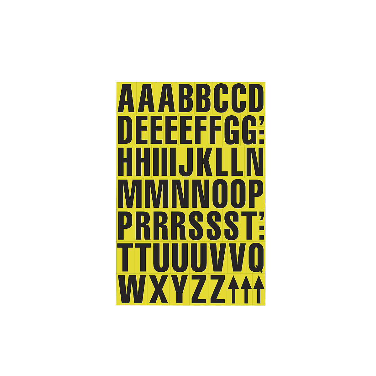DIN-A4-Bogen mit Schriftzeichen, magnetische Buchstaben, VE 2 Stk, Untergrund gelb-4