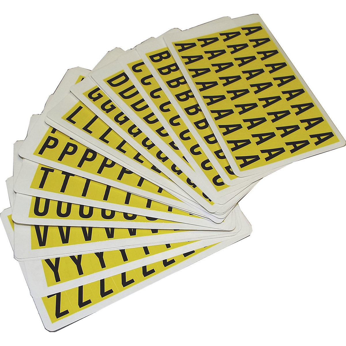 Schriftzeichenset, HxB 19 x 14 mm, Klebebuchstaben A – Z, 26 Karten-4