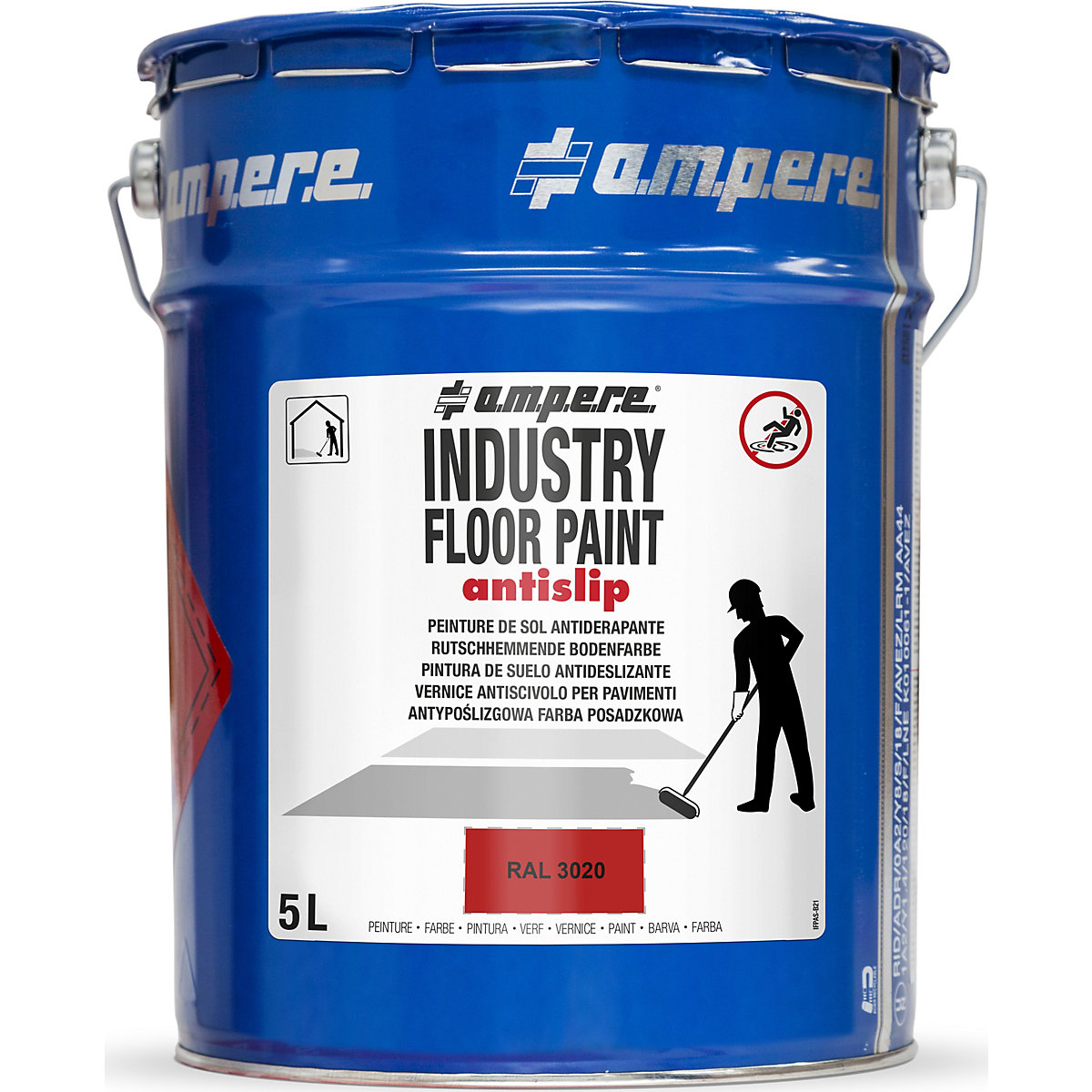 a.m.p.e.r.e Bodenmarkierungsfarbe Industry Floor Paint antislip®, Inhalt 5 l, rot