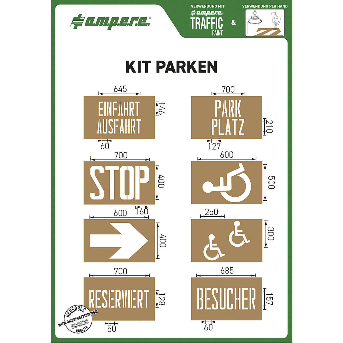 Schablonenset Ampere