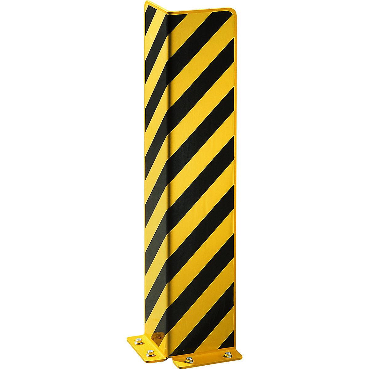 Anfahrschutz aus Stahl, L-Profil, schwarz / gelb, Höhe 800 mm