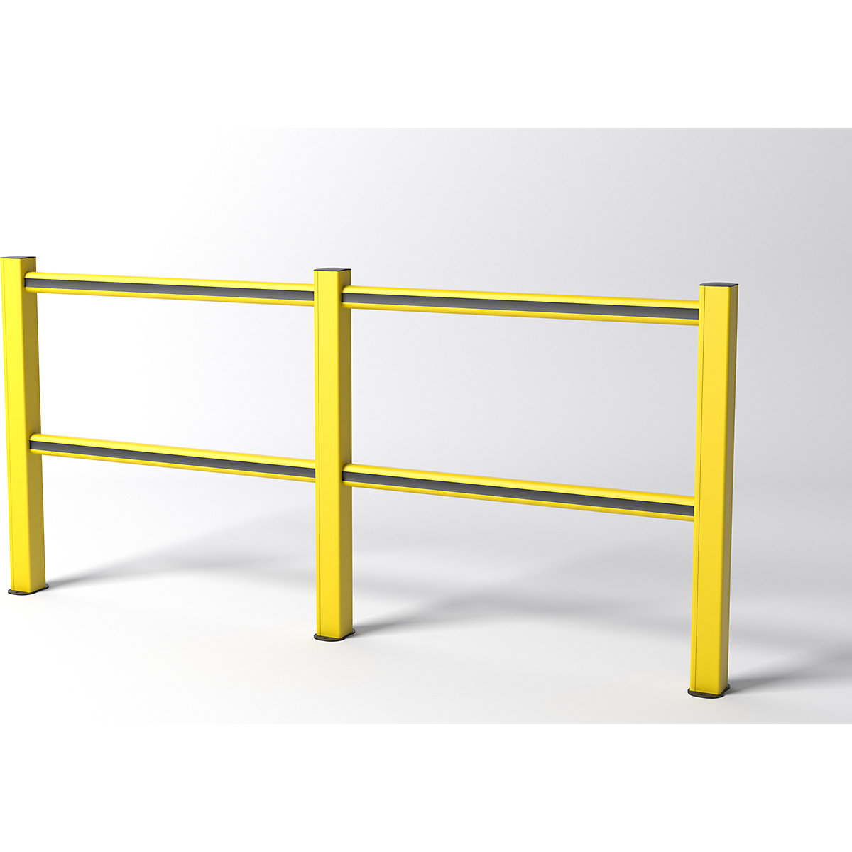 FLEX IMPACT Handlaufsystem, gelbe Pfosten – gelb/schwarze Streben, Breite 2500 mm-1