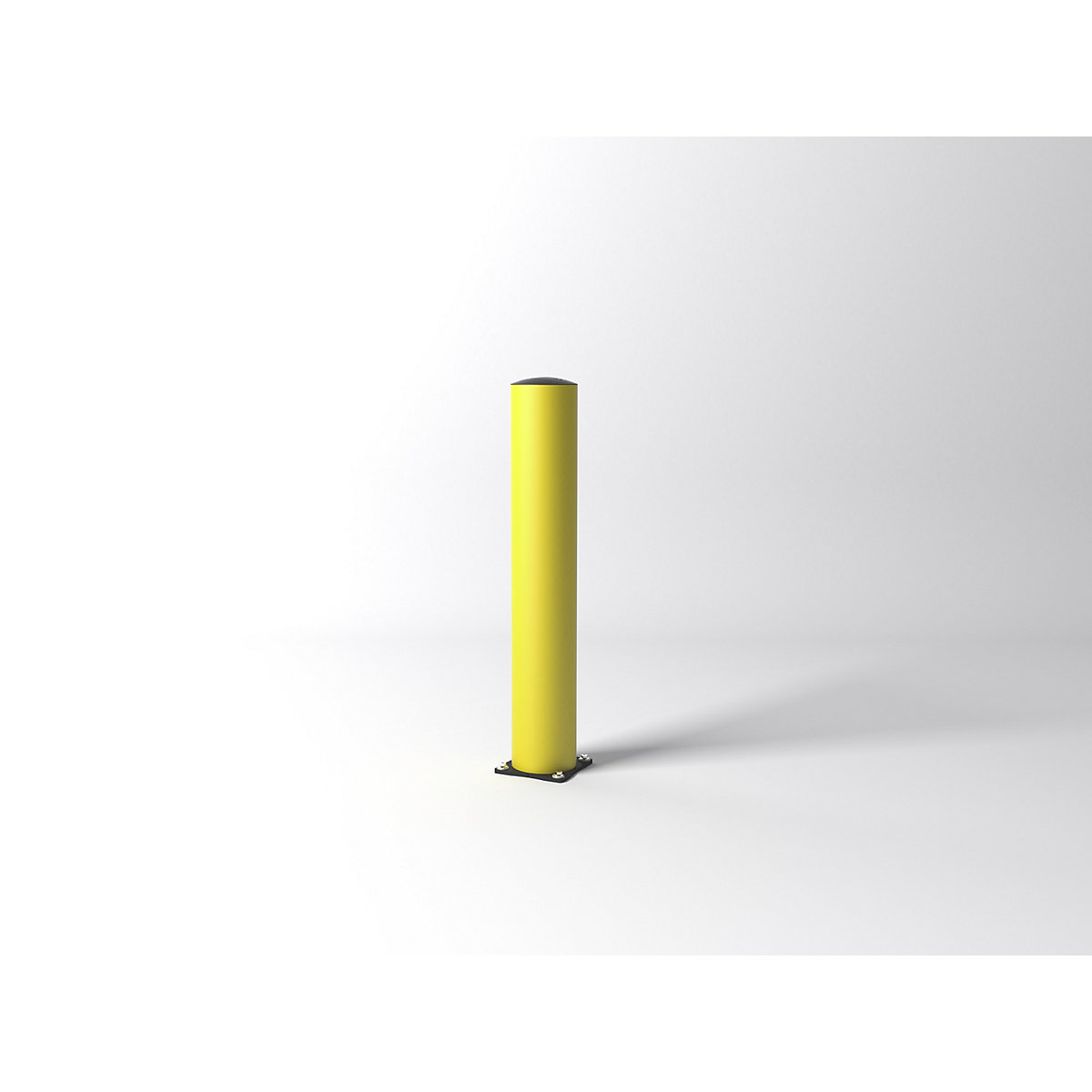 FLEX IMPACT Rammschutzpoller, Ø 200 mm, Höhe 1200 mm, gelb, verzinkte Bodenplatte