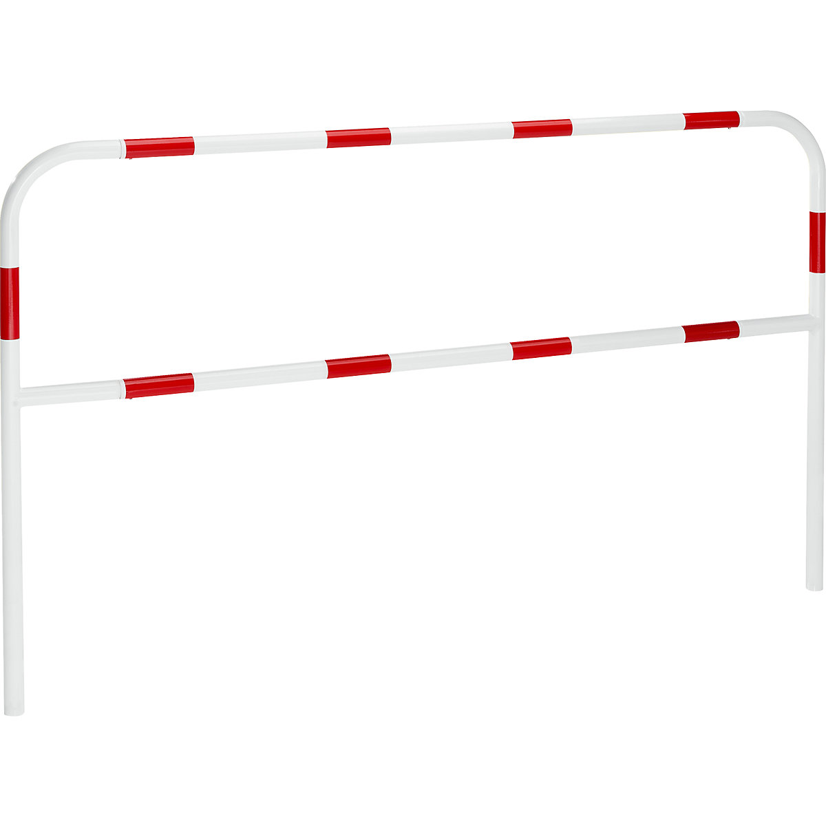 Rammschutzbügel, zum Einbetonieren, Breite 2000 mm, rot / weiß