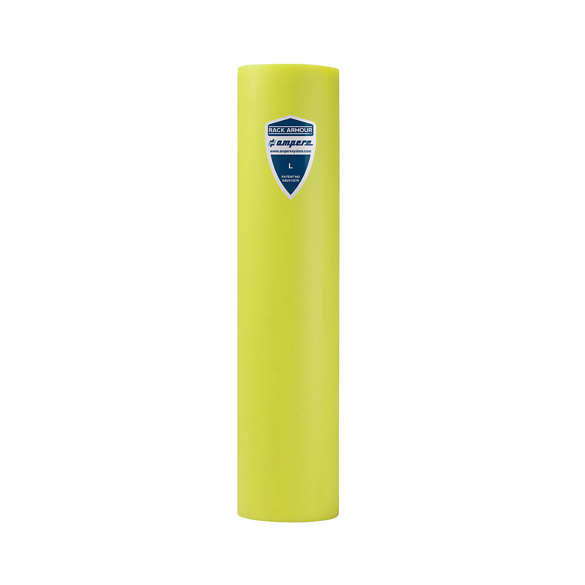 Regalanfahrschutz Ampere, aus Kunststoff, gelb, Regalständerbreite 101 – 110 mm