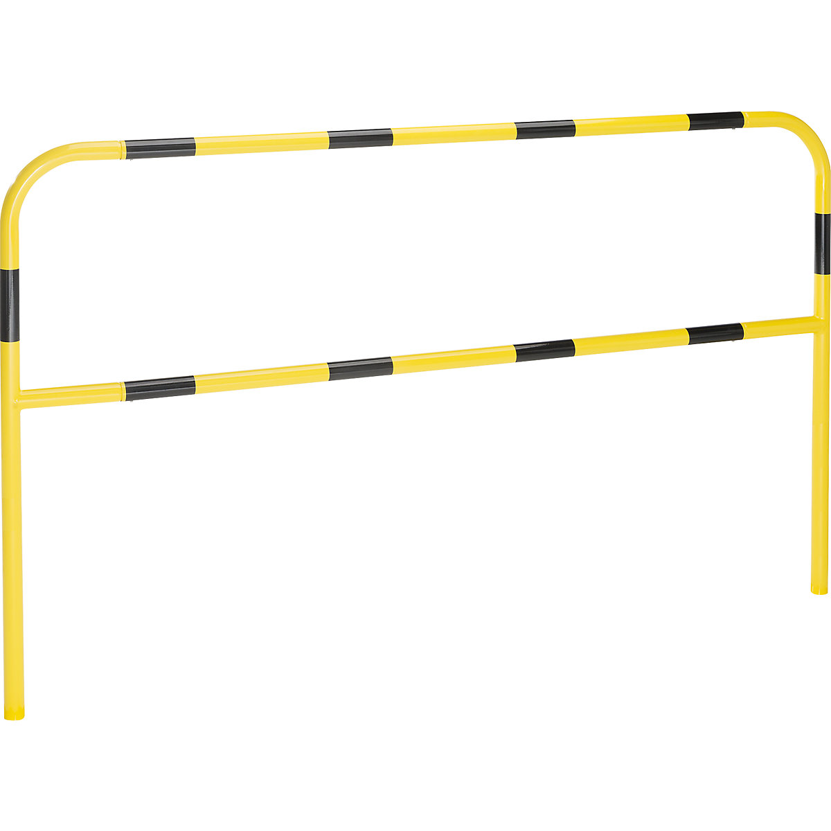 Sicherheitsbügel für Gefahrenzonen, zum Einbetonieren, gelb / schwarz, Breite 2000 mm