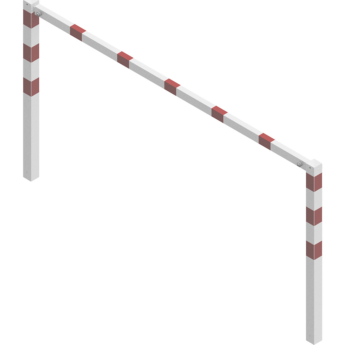 Wegesperre, zusammenschraubbar, mit Oberholm, weiß mit roten Reflexstreifen, Breite 2000 mm