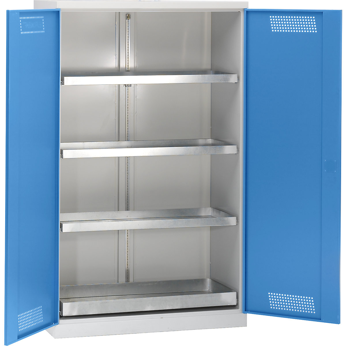 Felfogótálcás szekrény – eurokraft pro, 3 kihúzható tálcás polc, szélesség 1200 mm-5