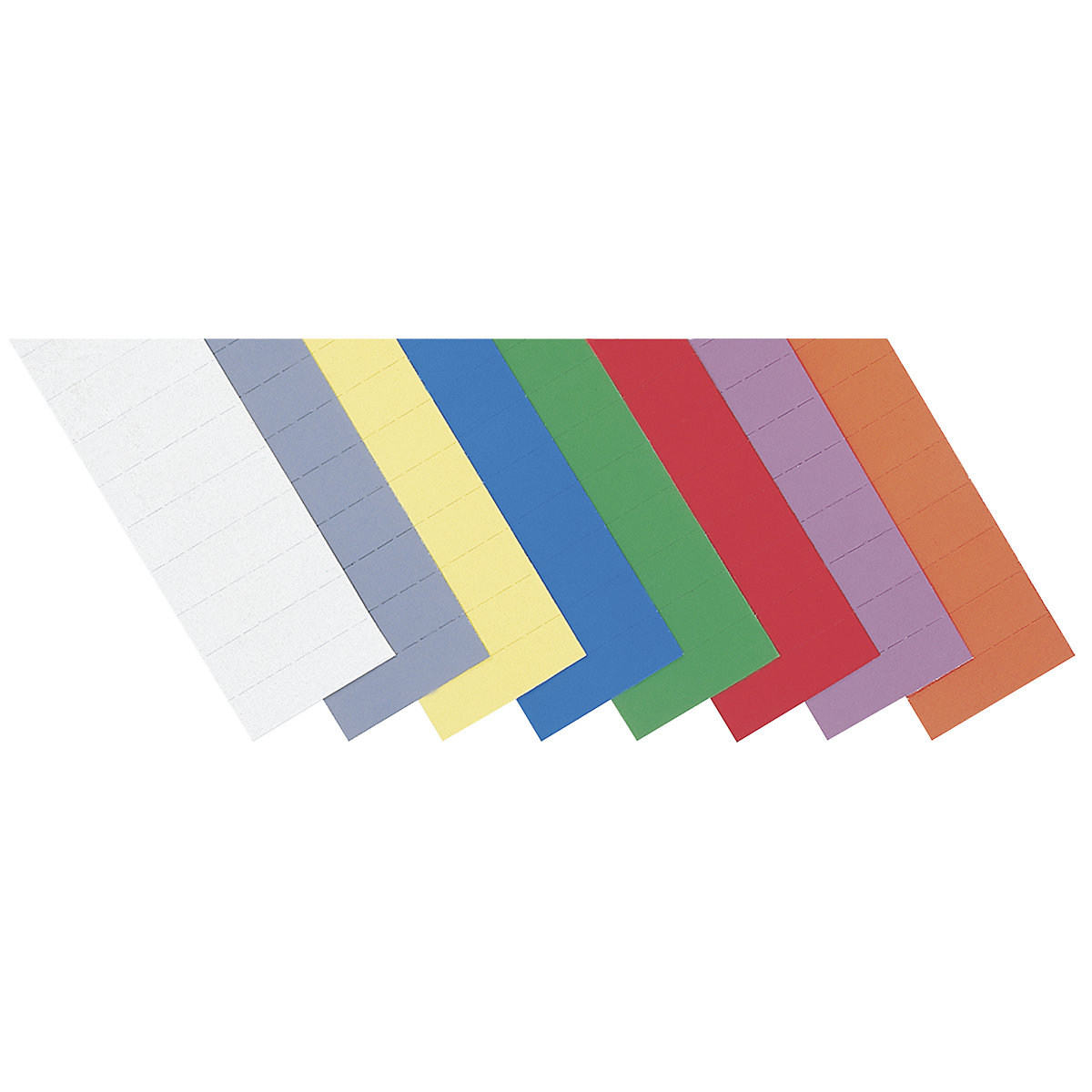 magnetoplan – Etichete ferrocard, î. x lăț. 15 x 80 mm, amb. 276 buc., sortate pe culori