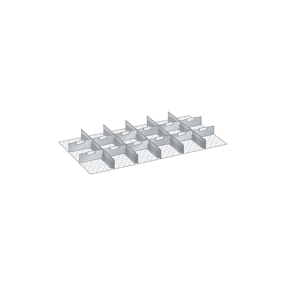 Set de compartimentare pentru sertare – LISTA, 5 separatoare cu fante, 12 separatoare din tablă, 17 piese, pentru înălțime front 100, 125 mm-1