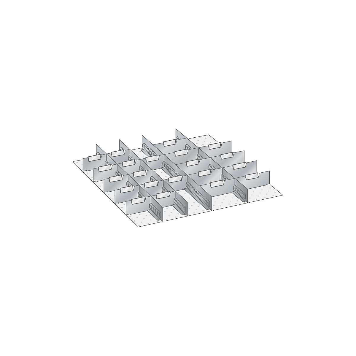 Juego de separadores de cajones – LISTA, 4 paredes ranuradas y 21 chapas separadoras, 25 piezas, para altura del frente de 100 y 125 mm-1