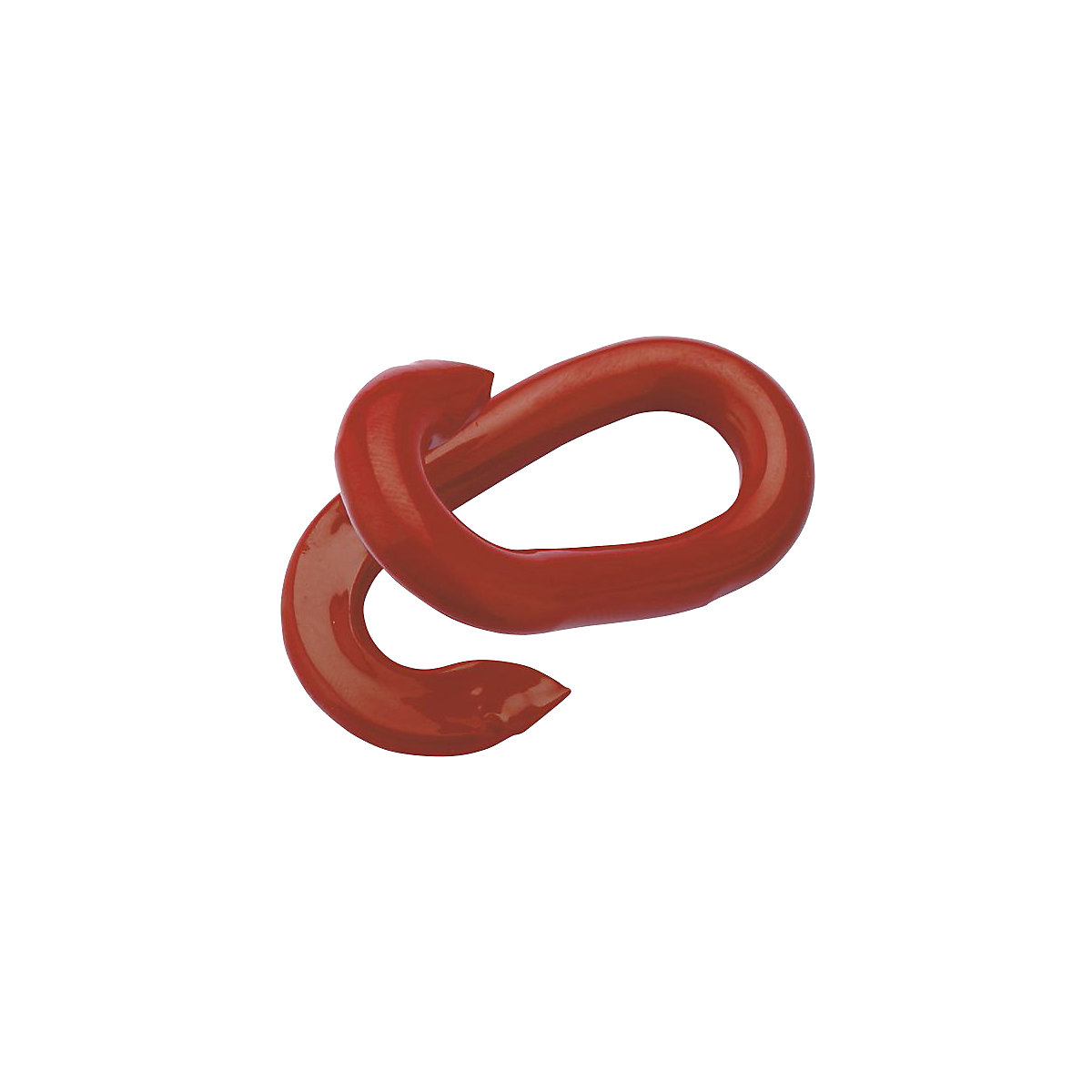 Eslabón de unión para cadenas, acero revestido de plástico, UE 10 unid., rojo
