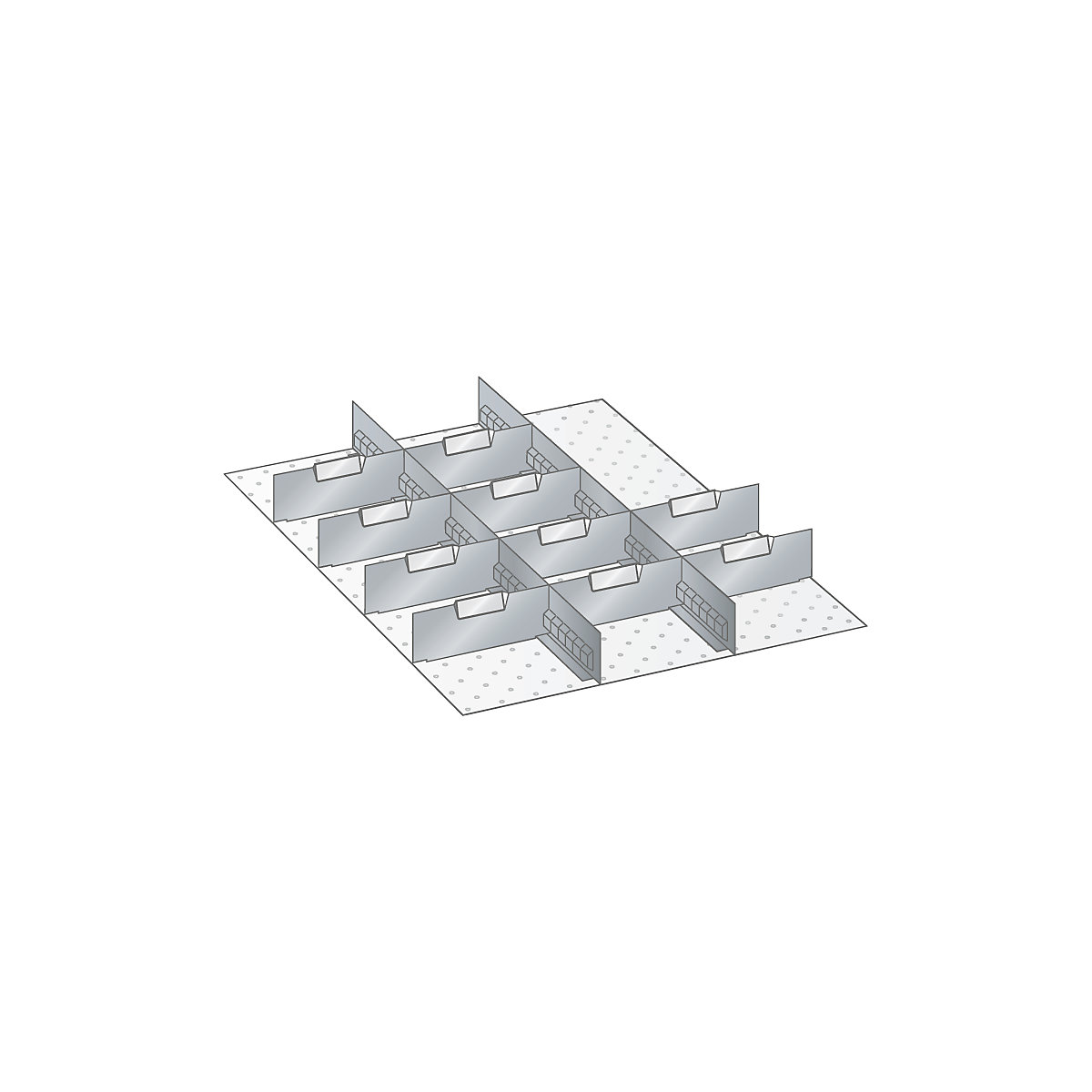 Compartimentation tiroirs – LISTA, 12 éléments, pour hauteur façade 75 mm-4