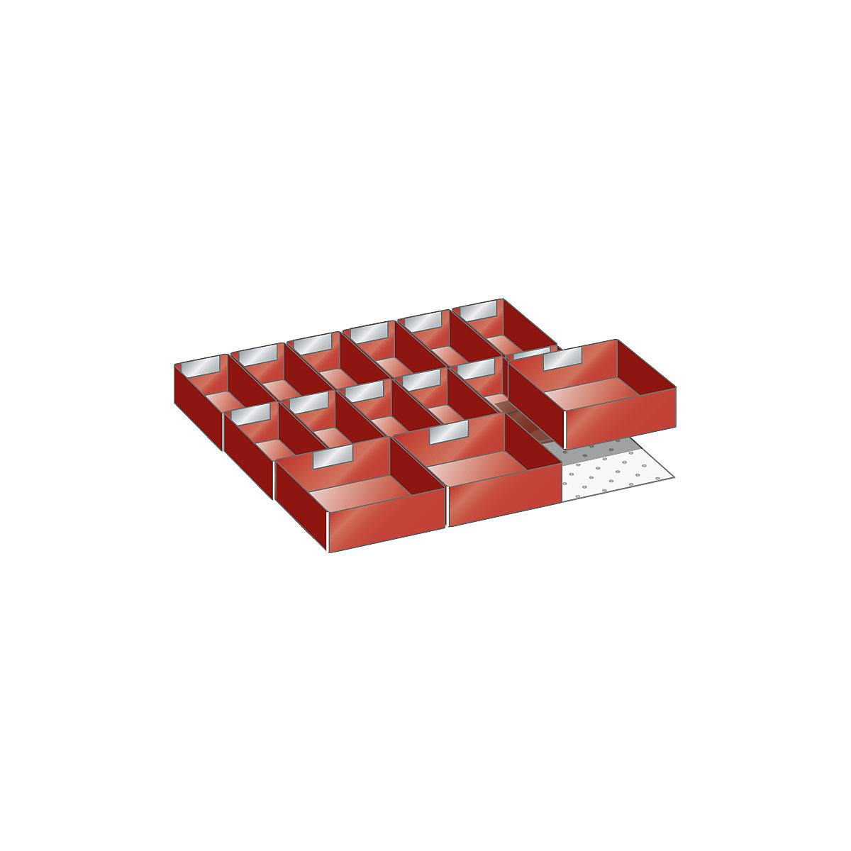Compartimentation tiroirs – LISTA, jeu de godets de compartimentation, 15 éléments, pour hauteur façade 100 mm-3