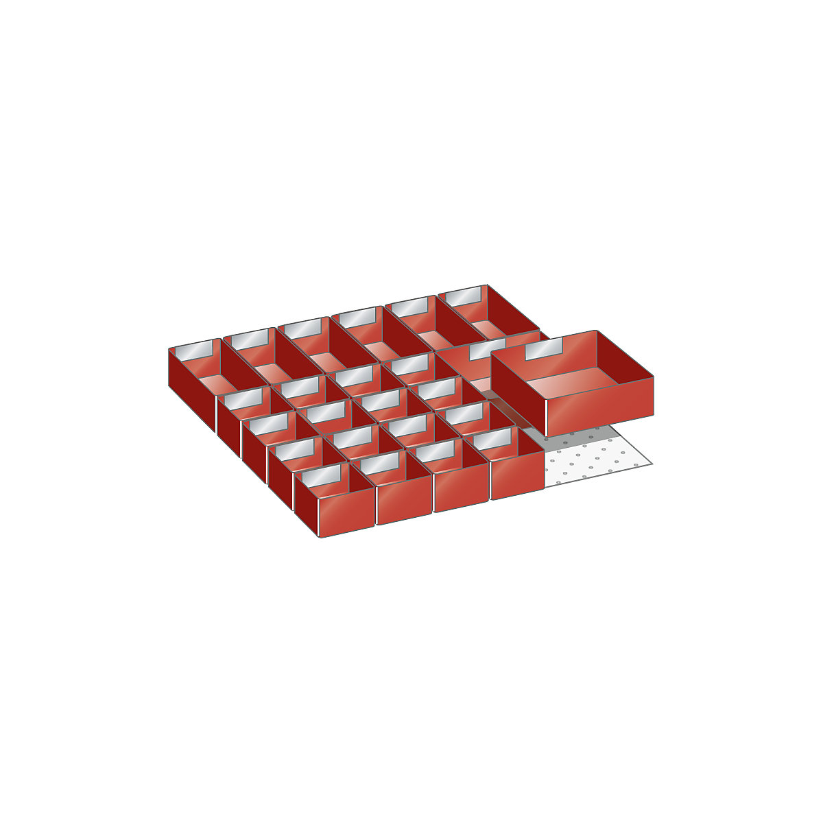 Compartimentation tiroirs – LISTA, jeu de godets de compartimentation, 24 éléments, pour hauteur façade 75 mm-2