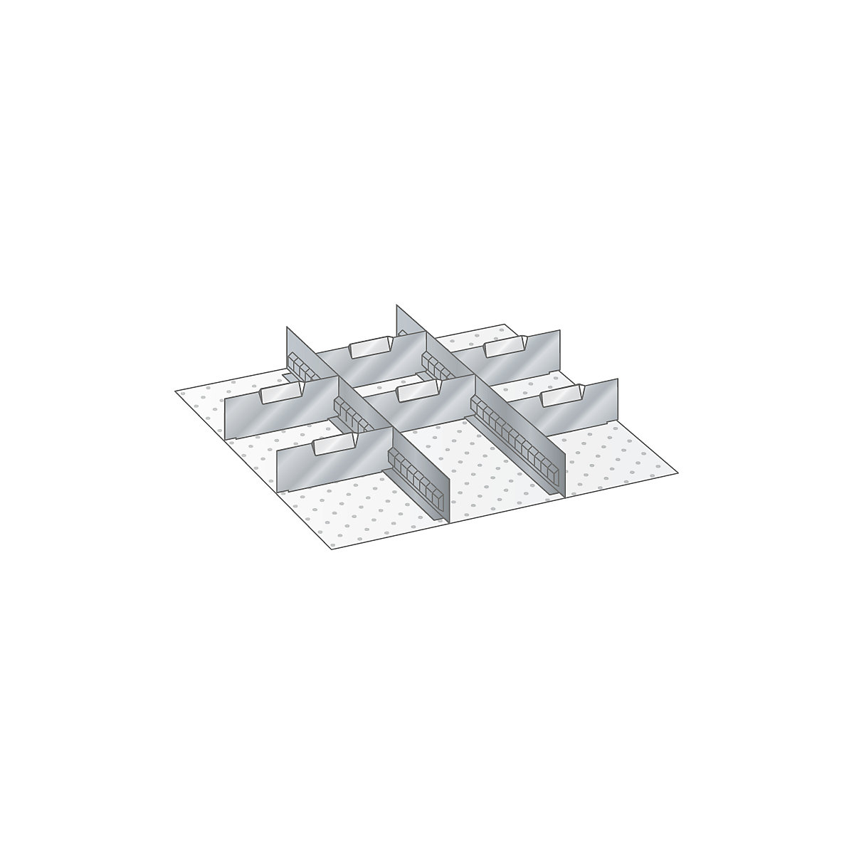 Compartimentation tiroirs – LISTA, séparateurs galvanisés, 8 éléments, pour hauteur façade 100 mm-6