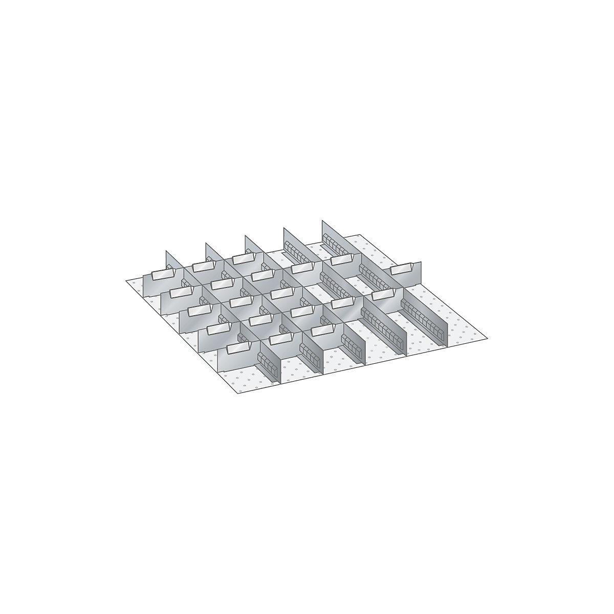 Kit d'éléments de compartimentation pour tiroirs – LISTA, 5 parois à fentes et 20 séparations métalliques, 25 éléments, pour hauteur façade 75 mm-3