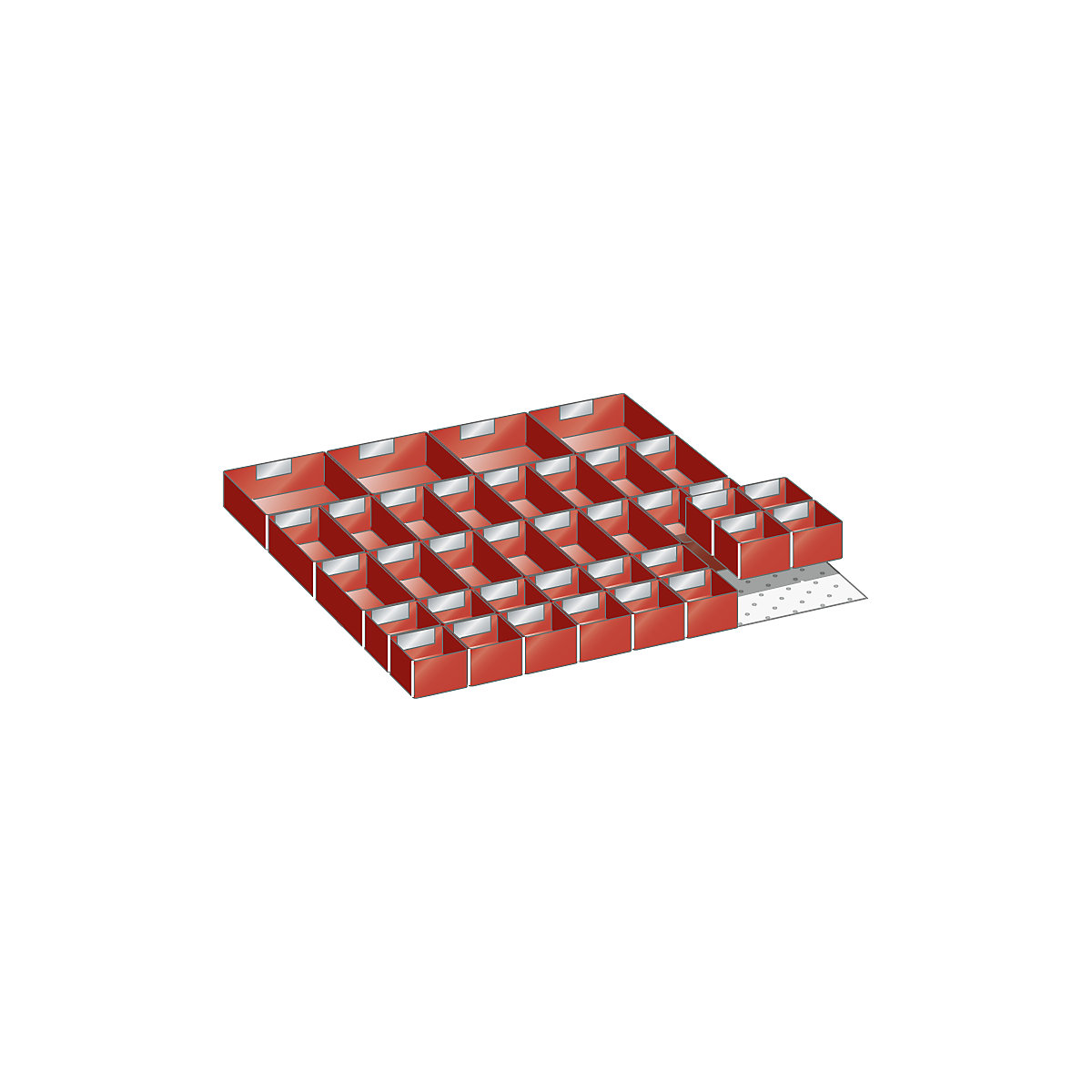 Kit d'éléments de compartimentation pour tiroirs – LISTA, 36 godets, pour hauteur façade 75 mm-1