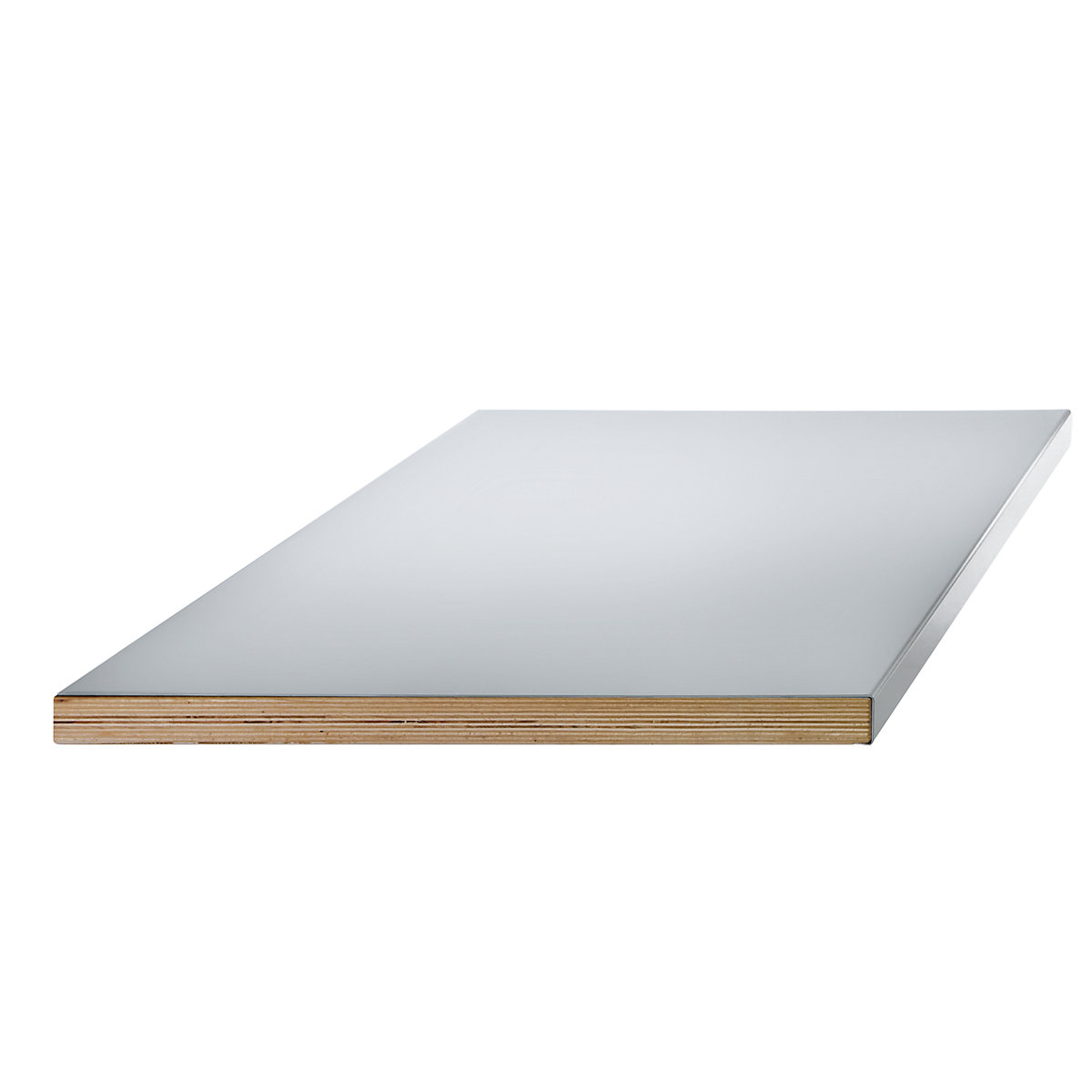 Plateau pour établis modulaires – LISTA, revêtement en tôle d'acier sur base en multiplis, l x p 1500 x 750 mm, épaisseur 50 mm-8