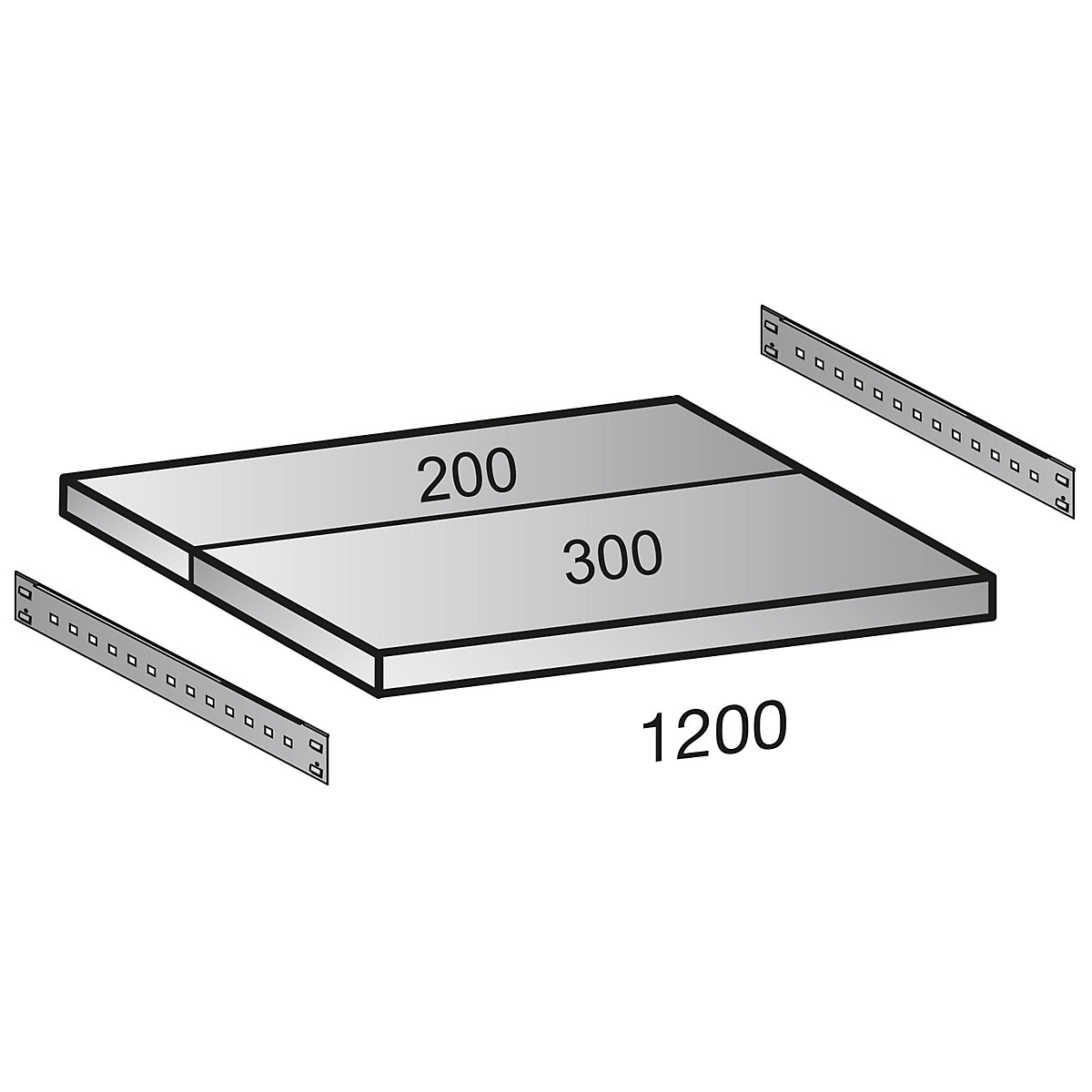 Tablette pour rayonnage emboîtable CLEANA, largeur tablettes 1200 mm, profondeur 500 mm-4