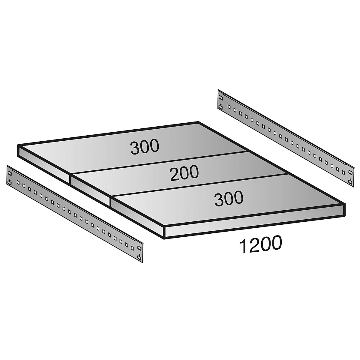 Tablette pour rayonnage emboîtable CLEANA, largeur tablettes 1200 mm, profondeur 800 mm-6
