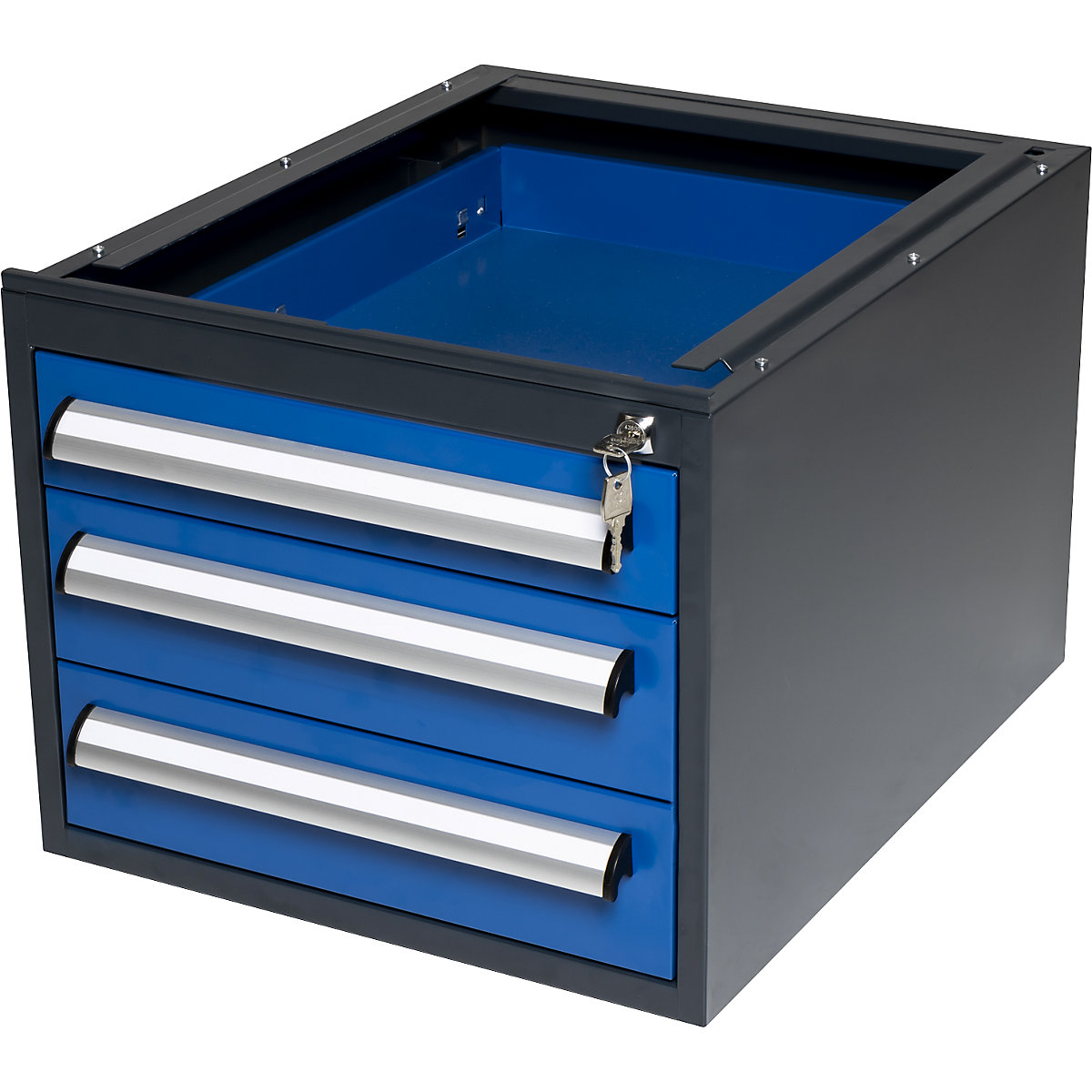 Blocco cassetti pensile – eurokraft basic, per tavoli da lavoro modulari WT, 3 cassetti (90/120/120 mm), altezza 395 mm-2
