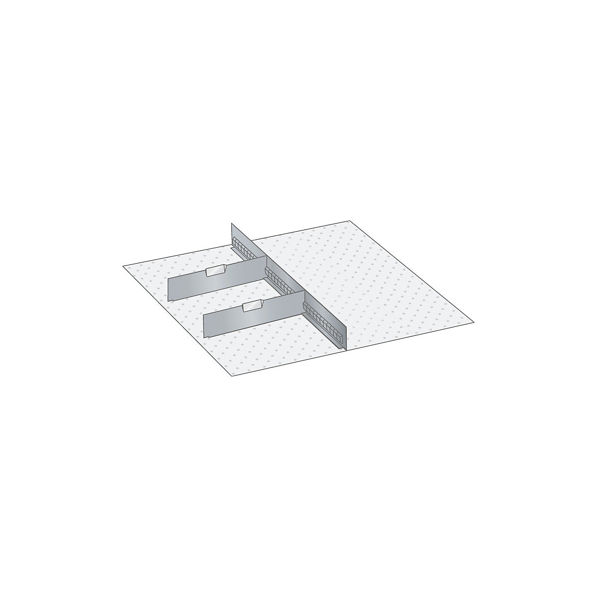 Set di materiale per divisori per cassetti – LISTA, 1 parete con fessure e 2 divisori, 3 pezzi, per altezza frontalino 150 mm-3