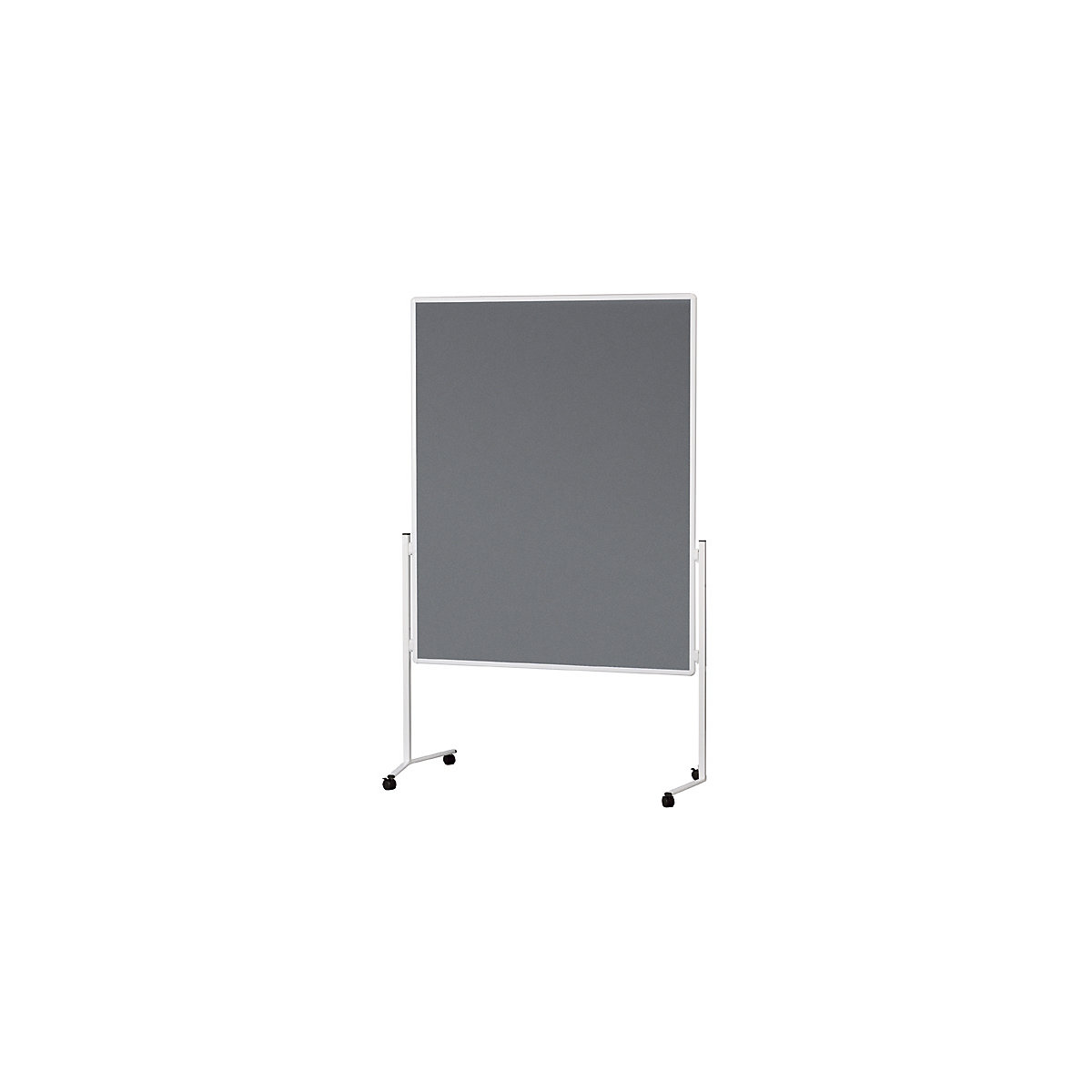Lavagna per presentazioni, telaio portante bianco – magnetoplan, un pezzo unico, feltro grigio-5