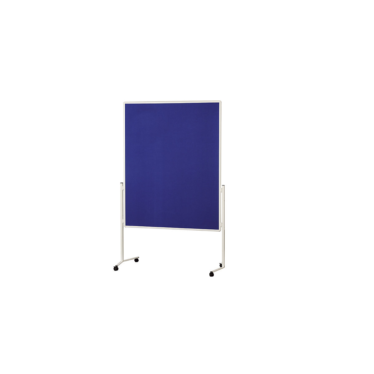 Lavagna per presentazioni, telaio portante bianco – magnetoplan, un pezzo unico, feltro blu-4