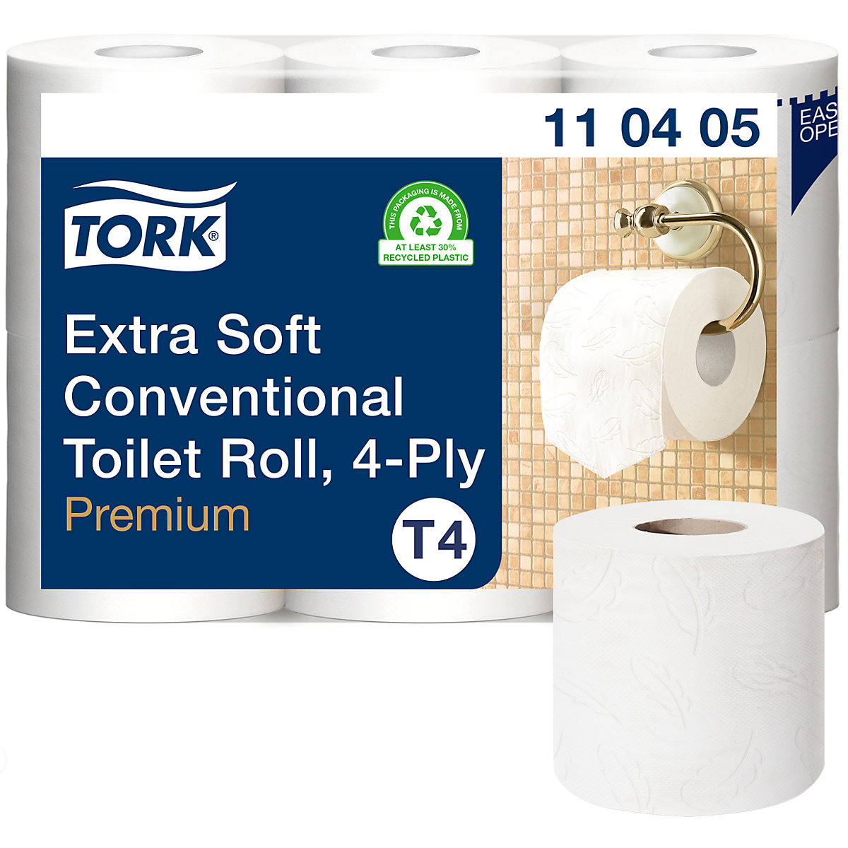 TORK – Carta igienica in rotoli piccoli, per uso domestico, carta tissue, a 4 veli, estremamente bianca, conf. da 42 rotoli da 153 fogli, a partire da 21 conf.
