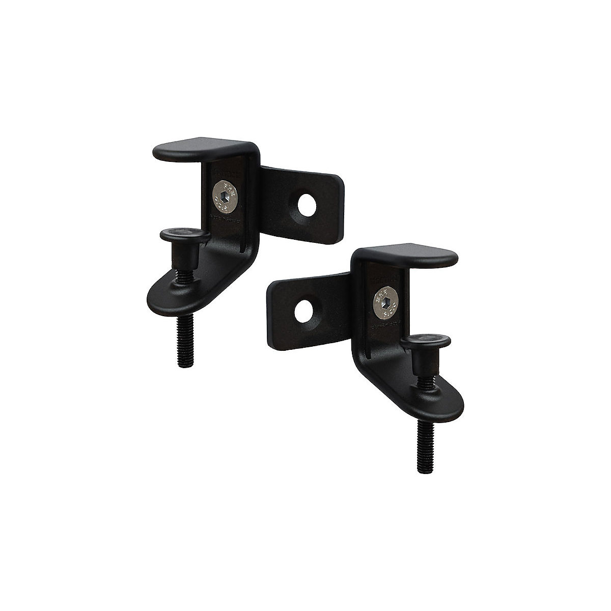 Clamp for Softline acoustic desk partition, suspended with bracket connections, pack of 2, black-2