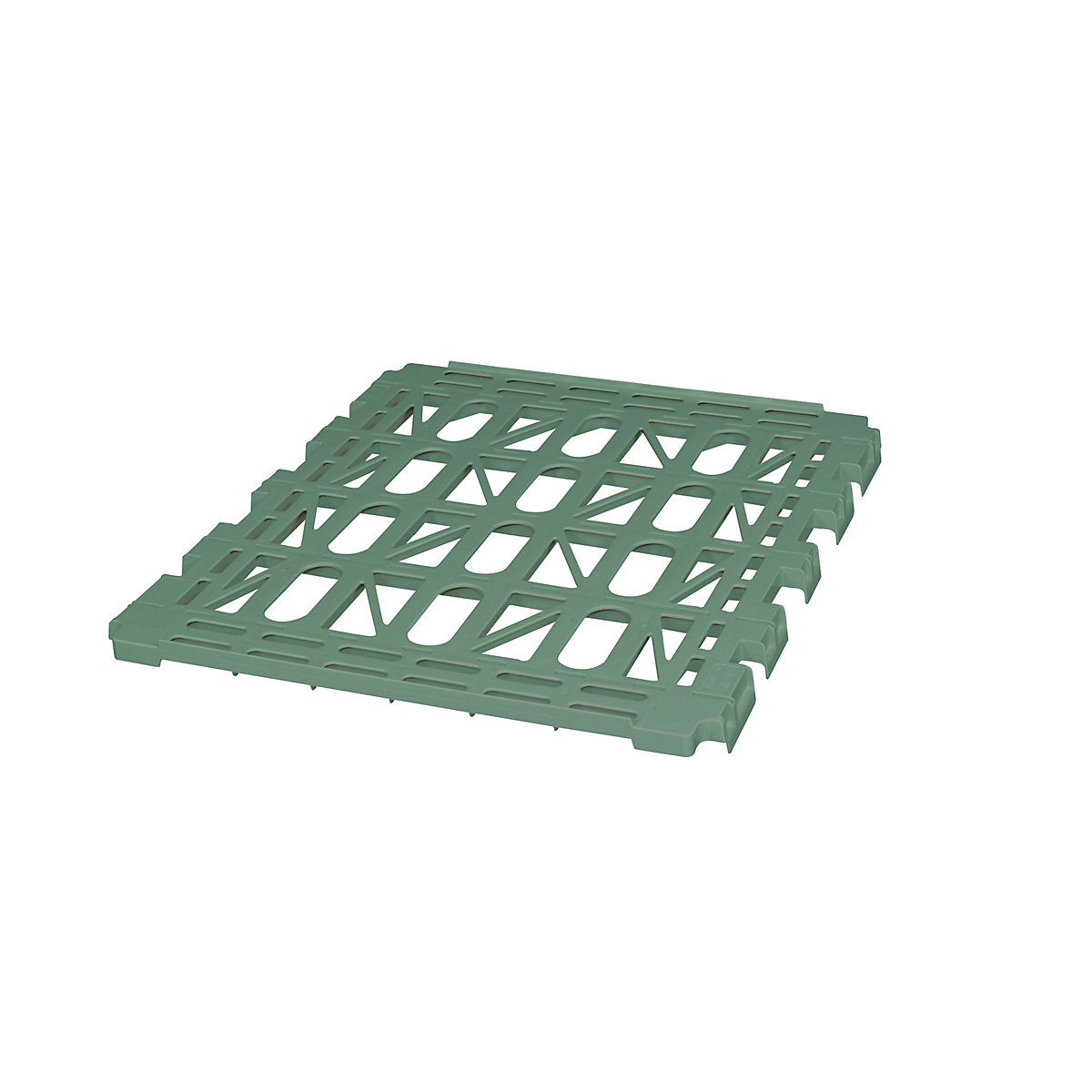Intermediate shelf for roll container, 4-sided, width 710 mm, traffic green