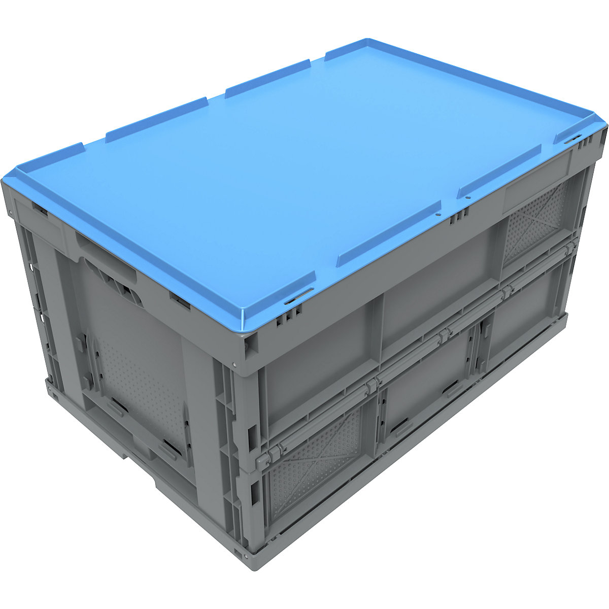 Push-on lid for collapsible container, blue (Product illustration 3)-2