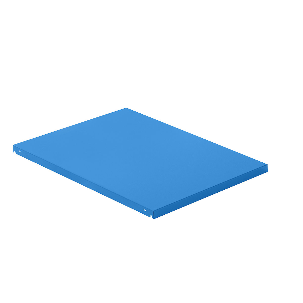 Sheet steel top shelf – LISTA, WxD 890 x 1260 mm, max. shelf load 100 kg, light blue
