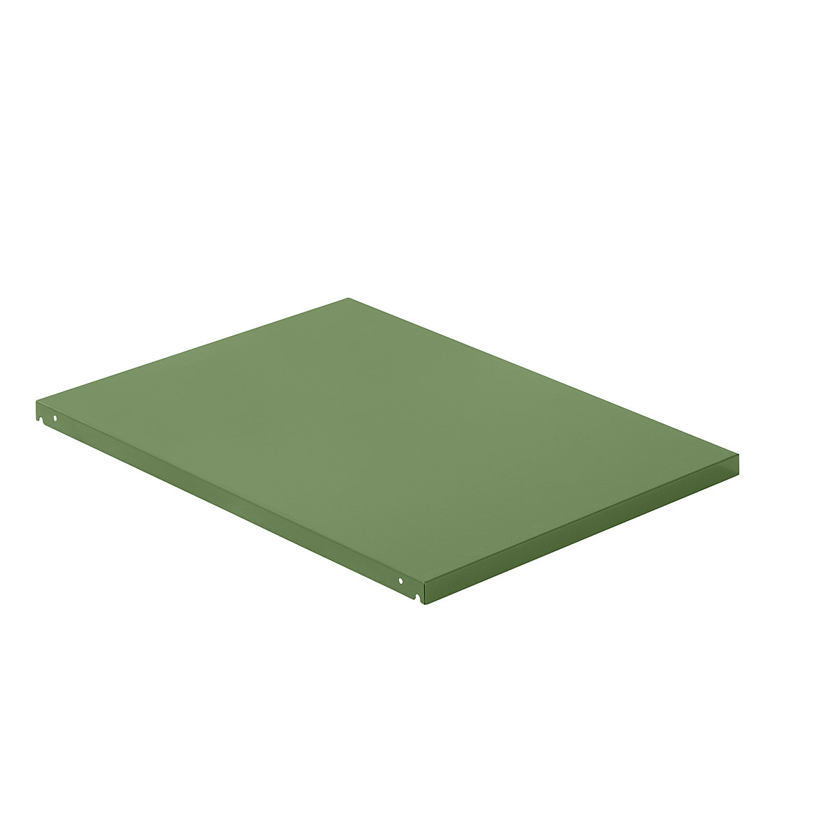 Sheet steel top shelf – LISTA, WxD 890 x 1260 mm, max. shelf load 100 kg, reseda green