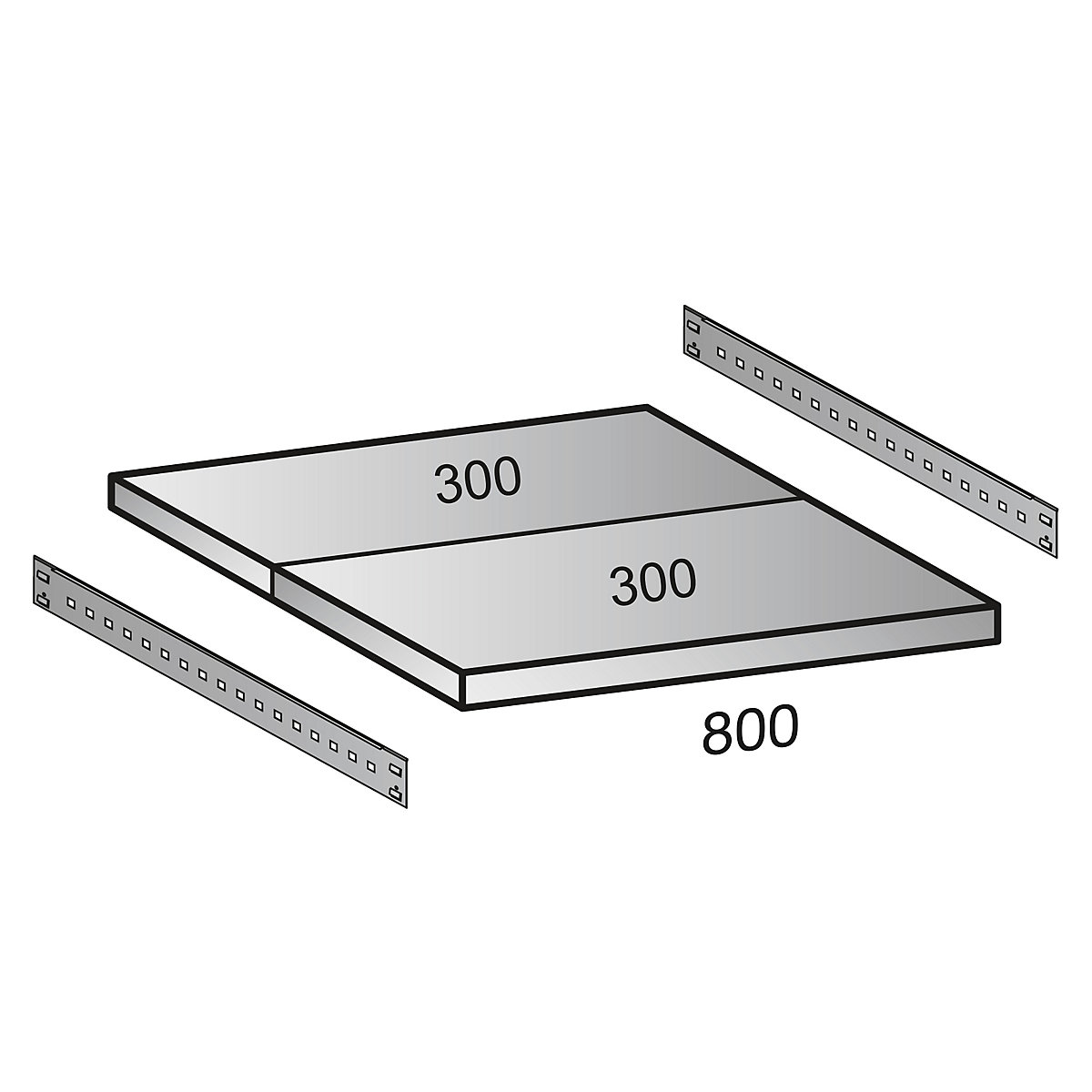 Shelf for CLEANA boltless shelf unit, shelf width 800 mm, depth 600 mm