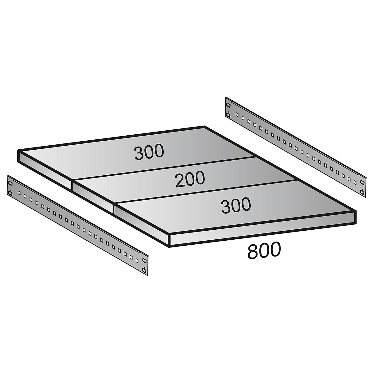Shelf for CLEANA boltless shelf unit, shelf width 800 mm, depth 800 mm