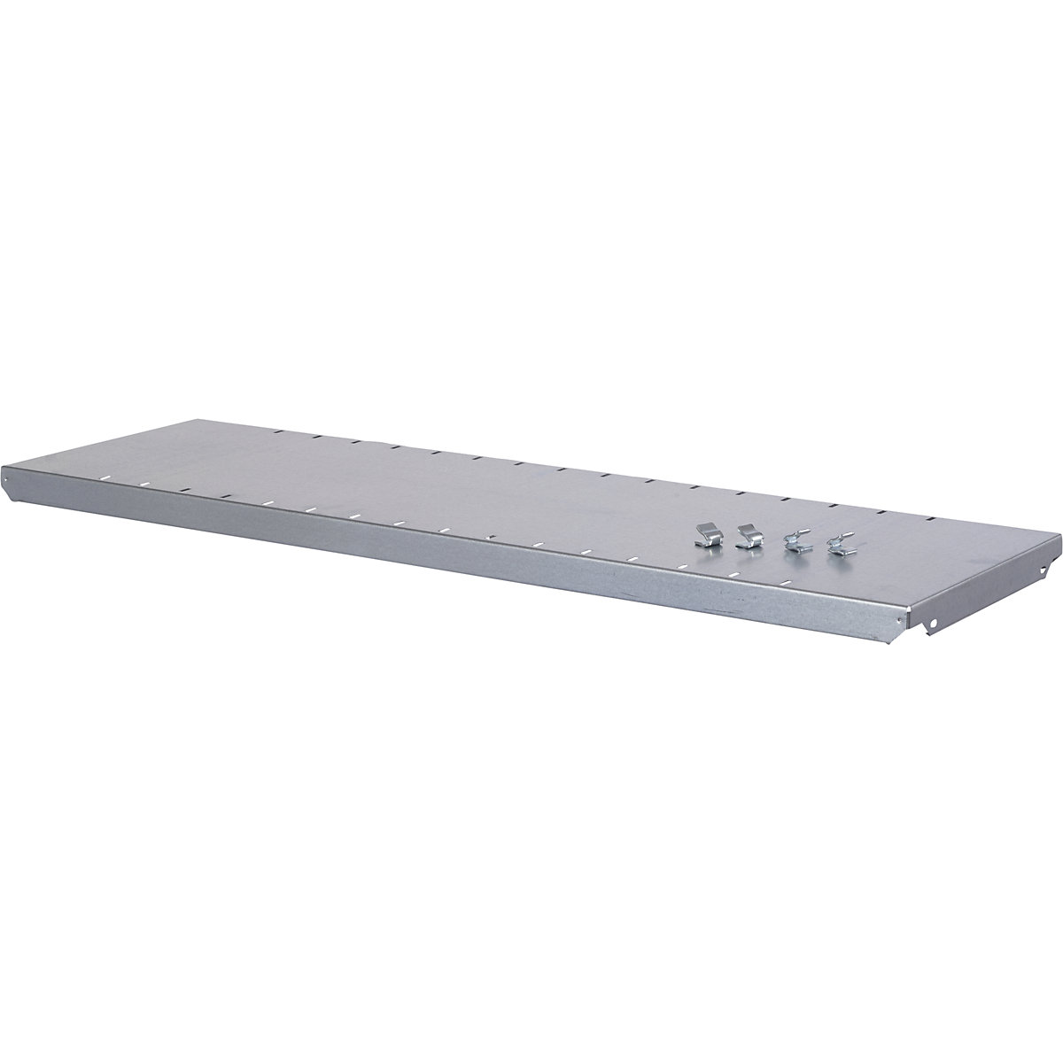 Shelf for shelving with coloured containers – STEMO, zinc-plated, width x depth 1000x300 mm