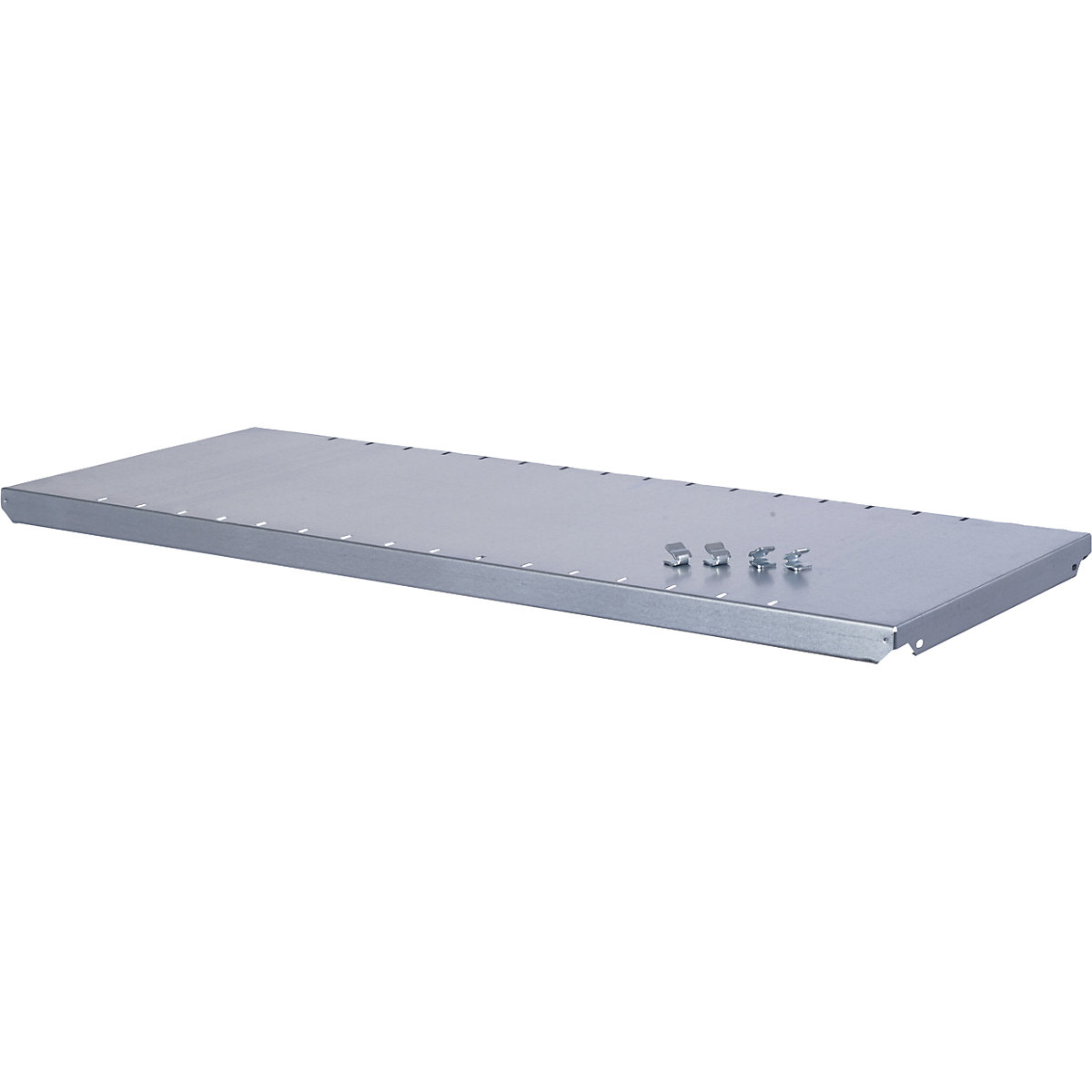 Shelf for shelving with coloured containers – STEMO, zinc-plated, width x depth 1000x400 mm