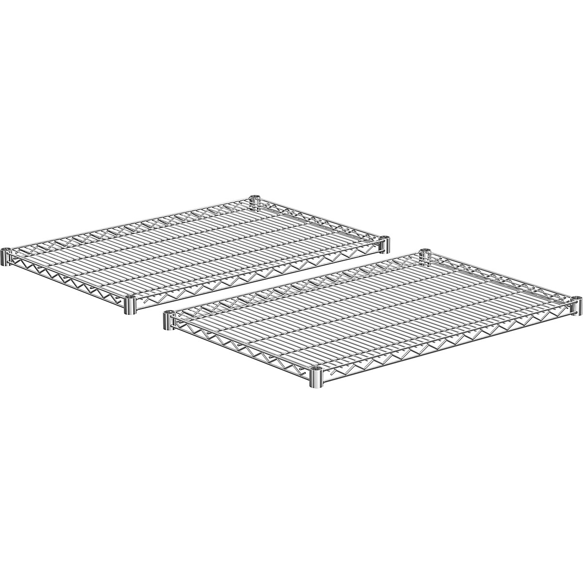 Shelf for steel mesh shelf unit, chrome plated, max. shelf load 150 kg, width 910 mm, depth 610 mm, pack of 2