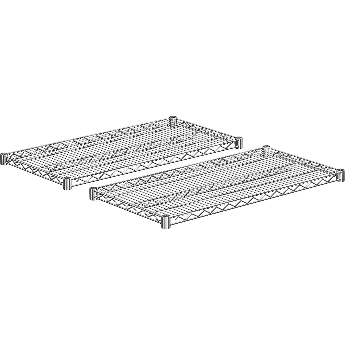 Shelf for steel mesh shelf unit, chrome plated, max. shelf load 250 kg, width 910 mm, depth 460 mm, pack of 2